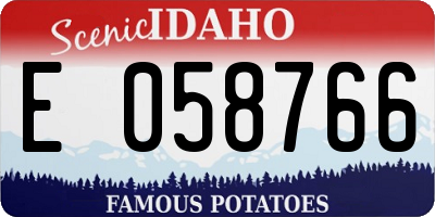 ID license plate E058766