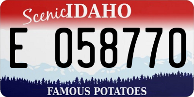 ID license plate E058770