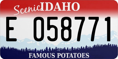ID license plate E058771