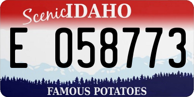 ID license plate E058773