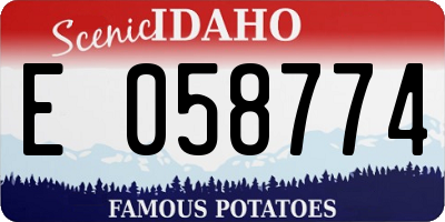ID license plate E058774