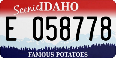 ID license plate E058778