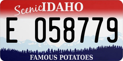 ID license plate E058779