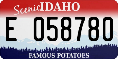 ID license plate E058780