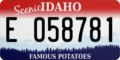 ID license plate E058781