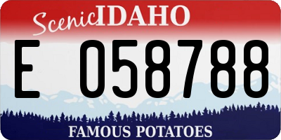 ID license plate E058788
