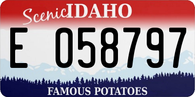 ID license plate E058797