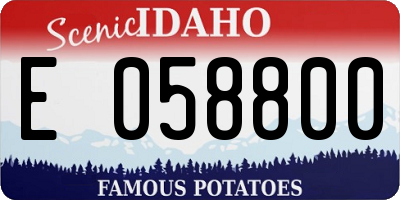 ID license plate E058800