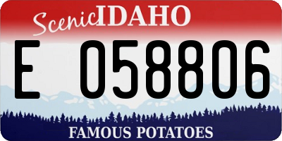 ID license plate E058806