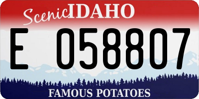 ID license plate E058807