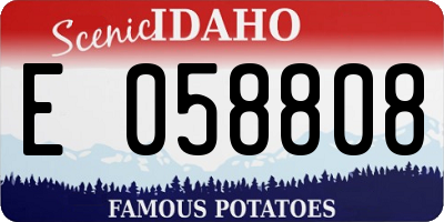 ID license plate E058808
