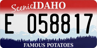 ID license plate E058817