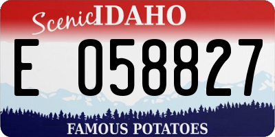 ID license plate E058827