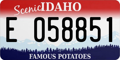 ID license plate E058851