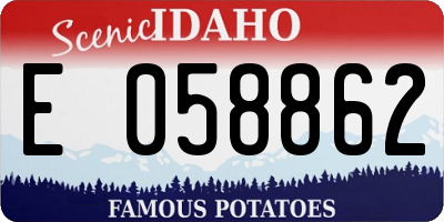 ID license plate E058862