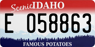 ID license plate E058863