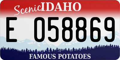ID license plate E058869