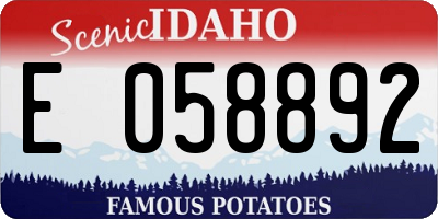 ID license plate E058892