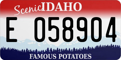 ID license plate E058904