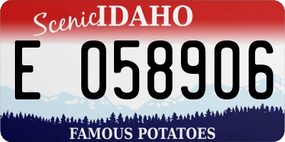 ID license plate E058906