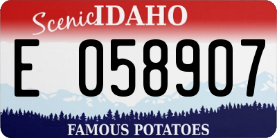 ID license plate E058907
