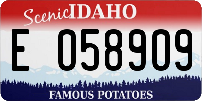 ID license plate E058909