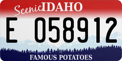 ID license plate E058912
