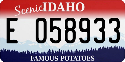 ID license plate E058933