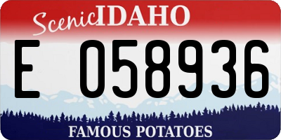 ID license plate E058936
