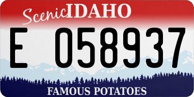 ID license plate E058937