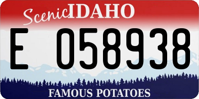 ID license plate E058938