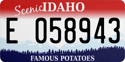 ID license plate E058943