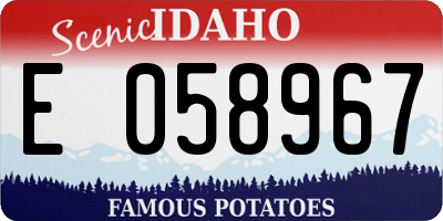 ID license plate E058967