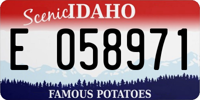 ID license plate E058971