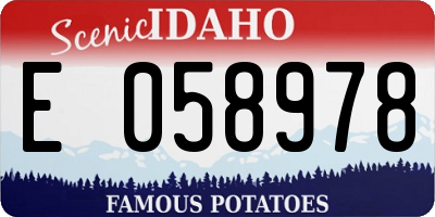 ID license plate E058978