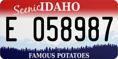 ID license plate E058987