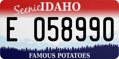 ID license plate E058990