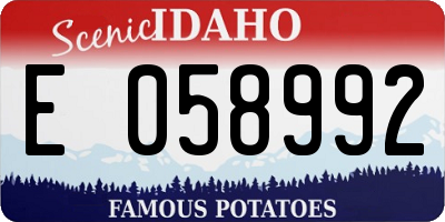 ID license plate E058992