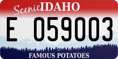 ID license plate E059003
