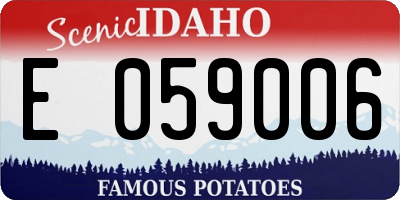 ID license plate E059006
