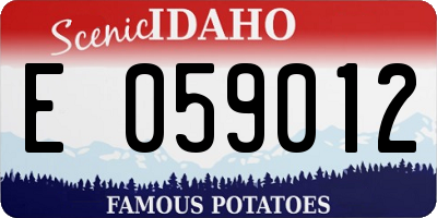 ID license plate E059012