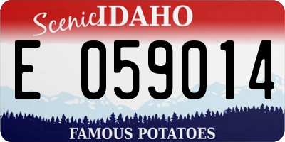 ID license plate E059014