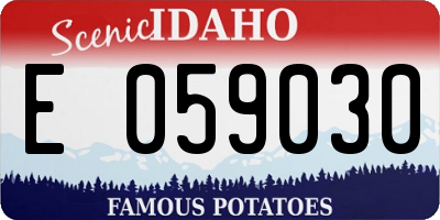 ID license plate E059030