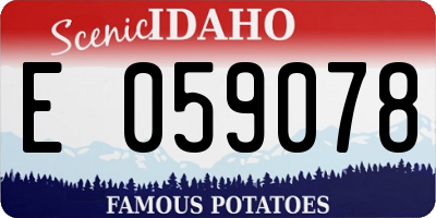 ID license plate E059078