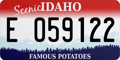 ID license plate E059122