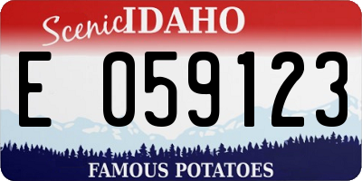 ID license plate E059123