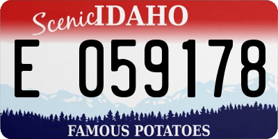 ID license plate E059178