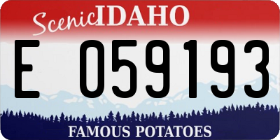 ID license plate E059193