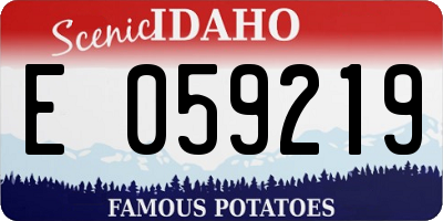 ID license plate E059219