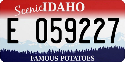 ID license plate E059227